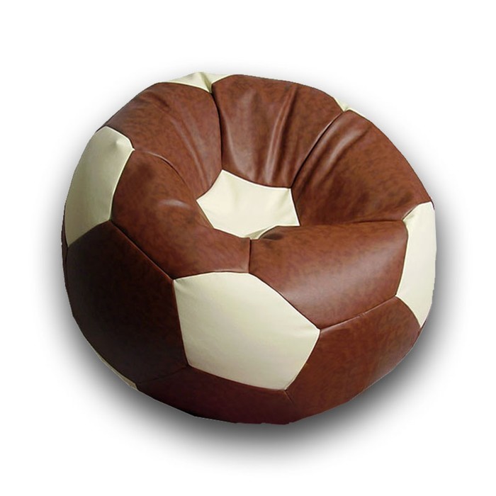 фото Кресло-мешок «мяч», размер 70 см, см, искусственная кожа, коричневый, бежевый позитив