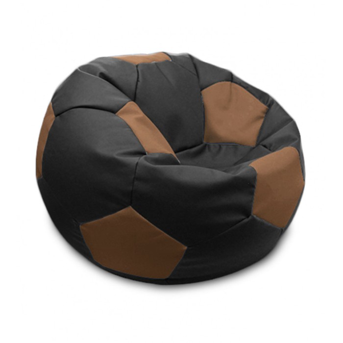 фото Кресло-мешок «мяч», размер 70 см, см, искусственная кожа, чёрный, коричневый позитив