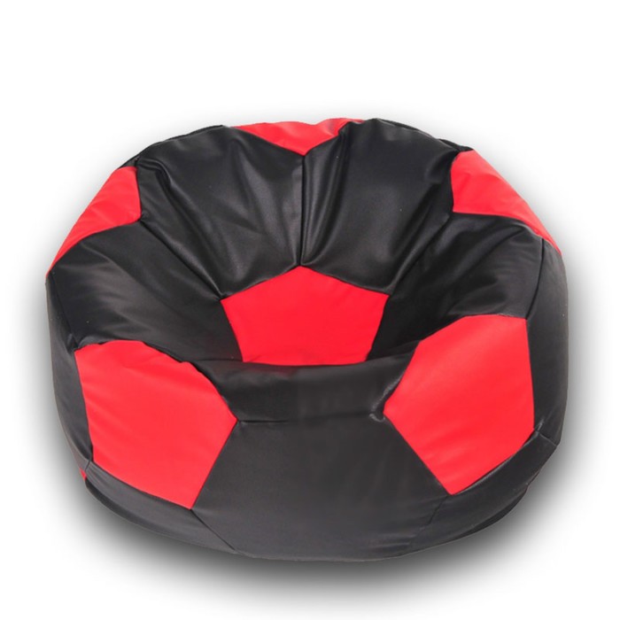 фото Кресло-мешок «мяч», размер 70 см, см, искусственная кожа, чёрный, красный позитив
