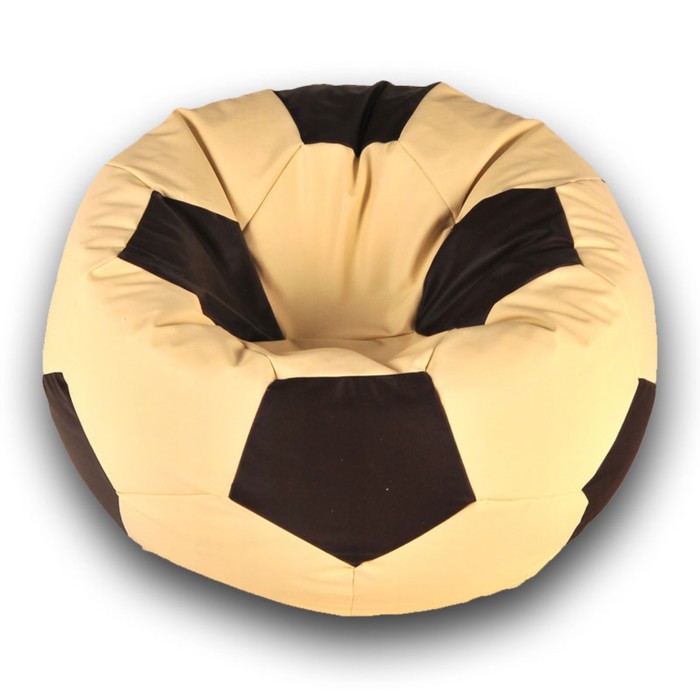 фото Кресло-мешок «мяч», размер 80 см, см, искусственная кожа, бежевый, чёрный позитив