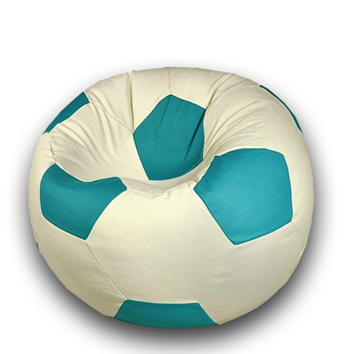 фото Кресло-мешок «мяч», размер 90 см, см, искусственная кожа, цвет бежевый, голубой позитив