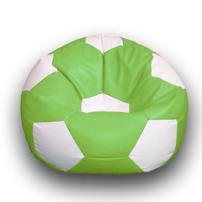 фото Кресло-мешок «мяч», размер 90 см, см, искусственная кожа, цвет салатовый, белый позитив