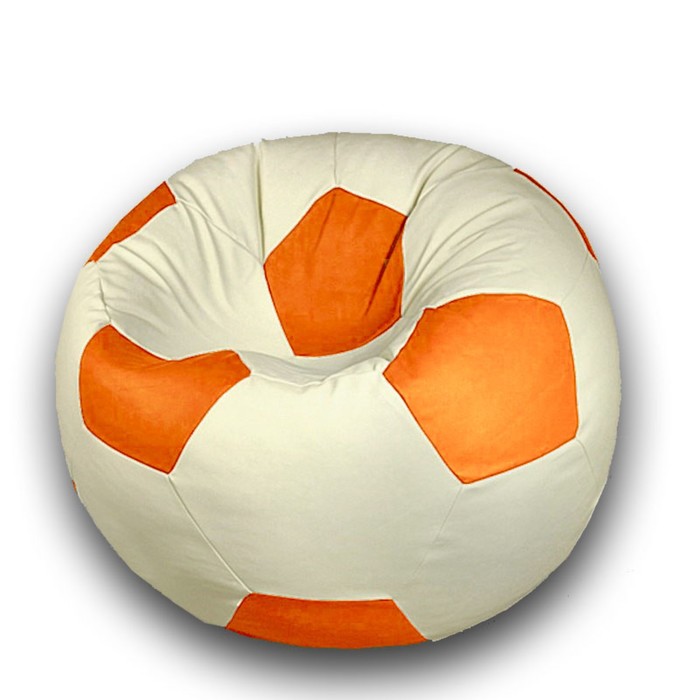 фото Кресло-мешок «мяч», размер 100 см, см, искусственная кожа, цвет бежевый, оранжевый позитив