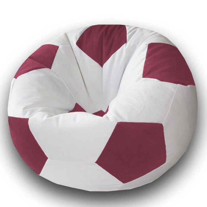 фото Кресло-мешок «мяч», размер 70 см, см, велюр, цвет белый, малиновый позитив