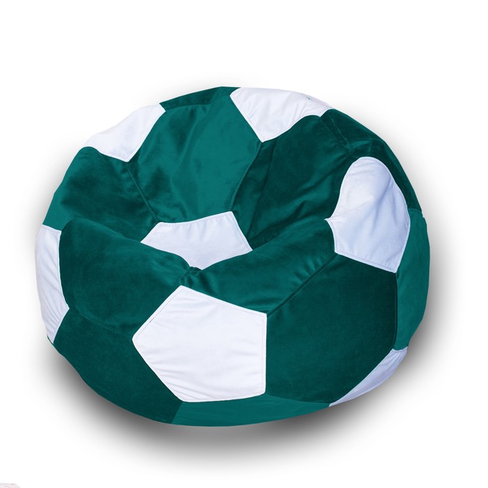 фото Кресло-мешок «мяч», размер 70 см, см, велюр, цвет бирюзовый, белый позитив