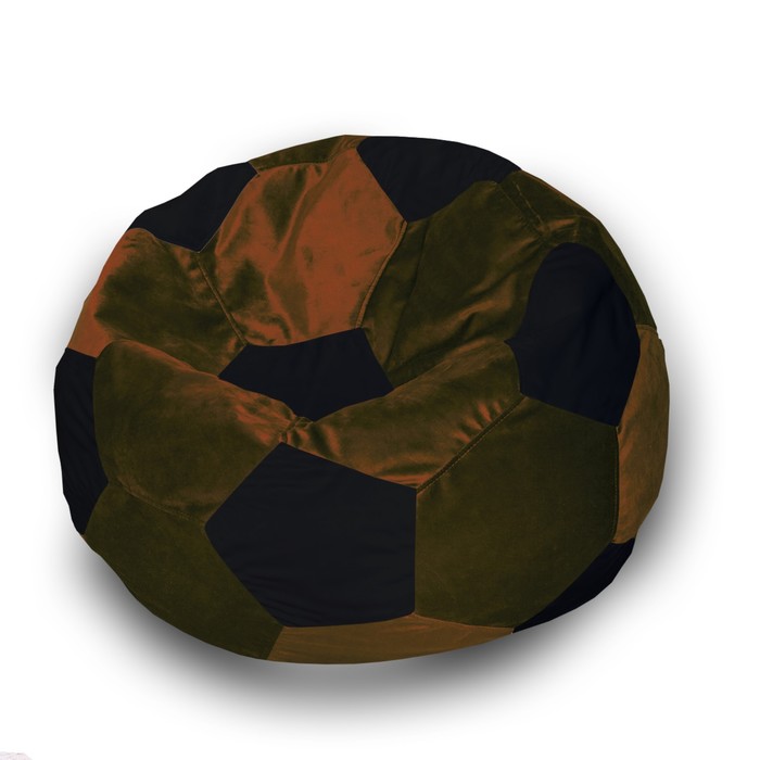 фото Кресло-мешок «мяч», размер 70 см, см, велюр, цвет коричневый, чёрный позитив