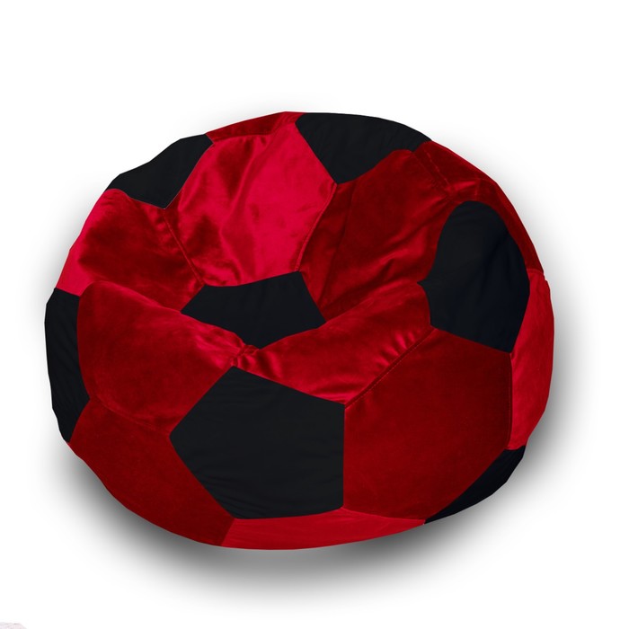 фото Кресло-мешок «мяч», размер 70 см, см, велюр, цвет красный, черный позитив