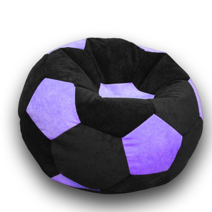 фото Кресло-мешок «мяч», размер 70 см, см, велюр, цвет чёрный, сиреневый позитив
