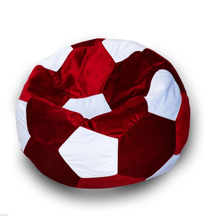 фото Кресло-мешок «мяч», размер 80 см, см, велюр, цвет красный, белый позитив