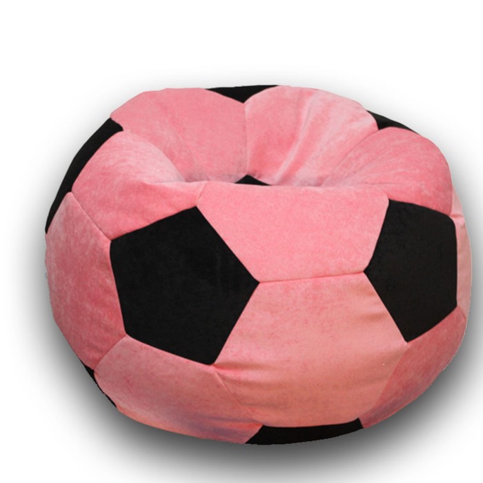 фото Кресло-мешок «мяч», размер 80 см, см, велюр, цвет розовый, чёрный позитив
