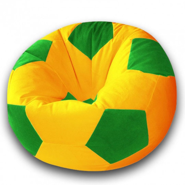 фото Кресло-мешок «мяч», размер 90 см, см, велюр, цвет жёлтый, зеленый позитив