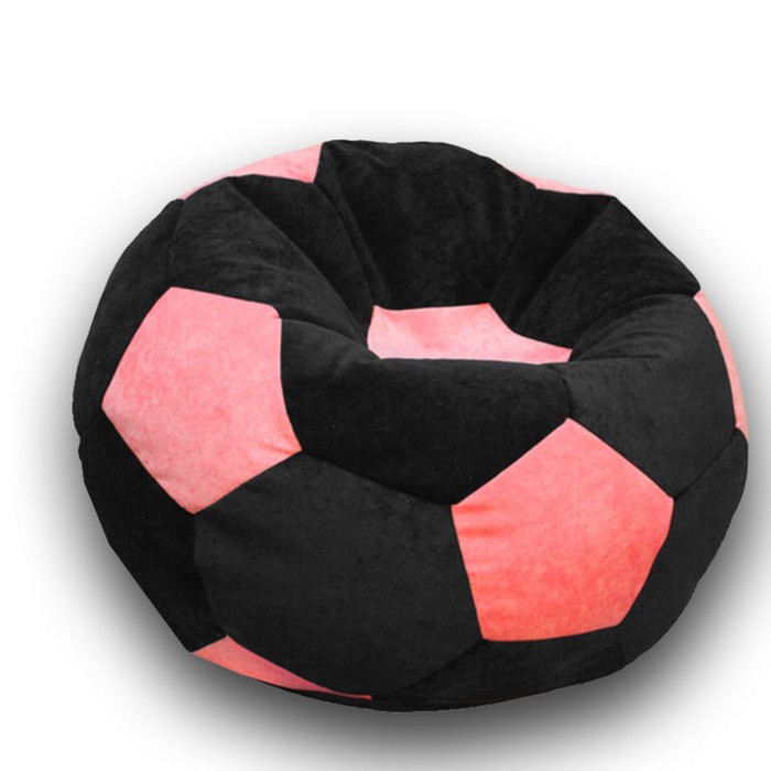 фото Кресло-мешок «мяч», размер 90 см, см, велюр, цвет чёрный, розовый позитив