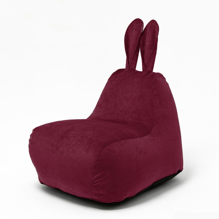 Кресло-мешок «Зайчик», размер 80x90 см велюр, цвет бордовый кресло мешок зайчик размер 80x90 см велюр цвет изумруд