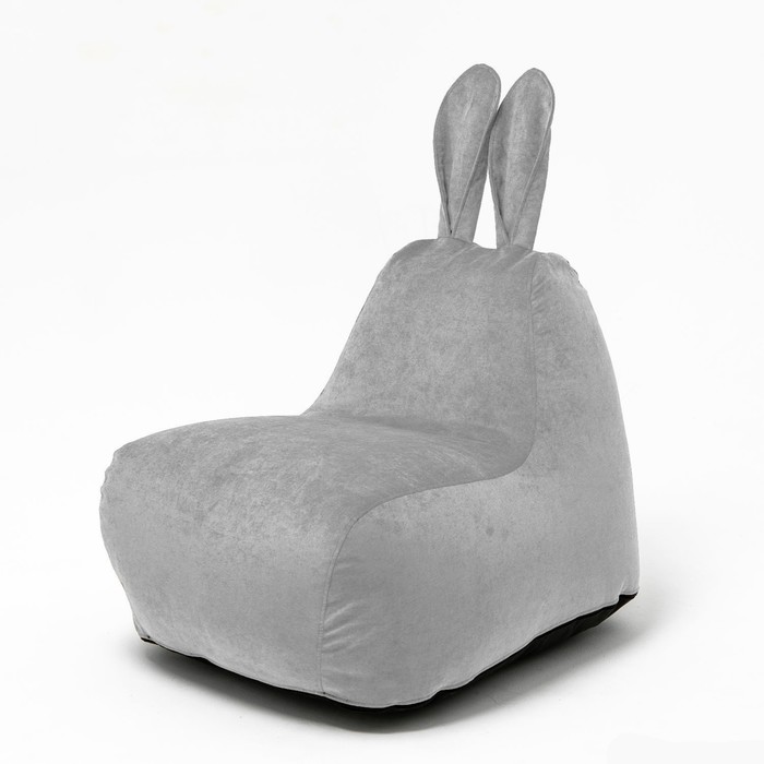 Кресло-мешок «Зайчик», размер 80x90 см велюр, цвет серый кресло мешок зайчик размер 80x90 см велюр цвет изумруд