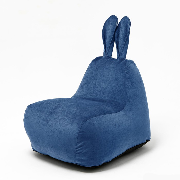 Кресло-мешок «Зайчик», размер 80x90 см велюр, цвет синий кресло мешок зайчик размер 80x90 см велюр цвет изумруд