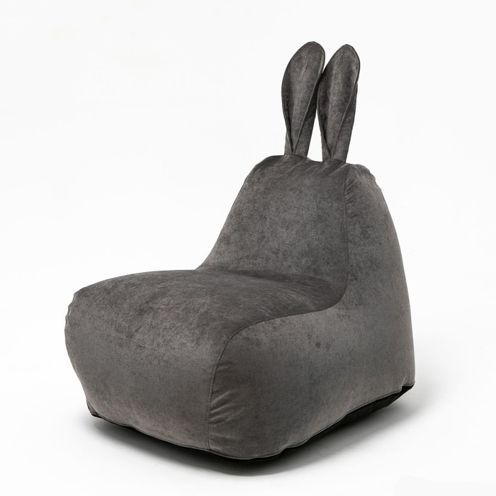 Кресло-мешок «Зайчик», размер 80x90 см велюр, цвет тёмно-серый кресло мешок зайчик размер 80x90 см велюр цвет изумруд