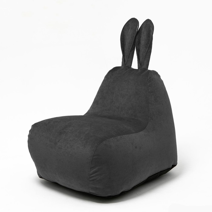 Кресло-мешок «Зайчик», размер 80x90 см велюр, цвет чёрный кресло мешок зайчик размер 80x90 см велюр цвет изумруд