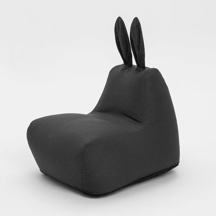 Кресло-мешок «Зайчик», размер 80x90 см рогожка, цвет чёрный кресло мешок зайчик размер 80x90 см рогожка цвет бежевый