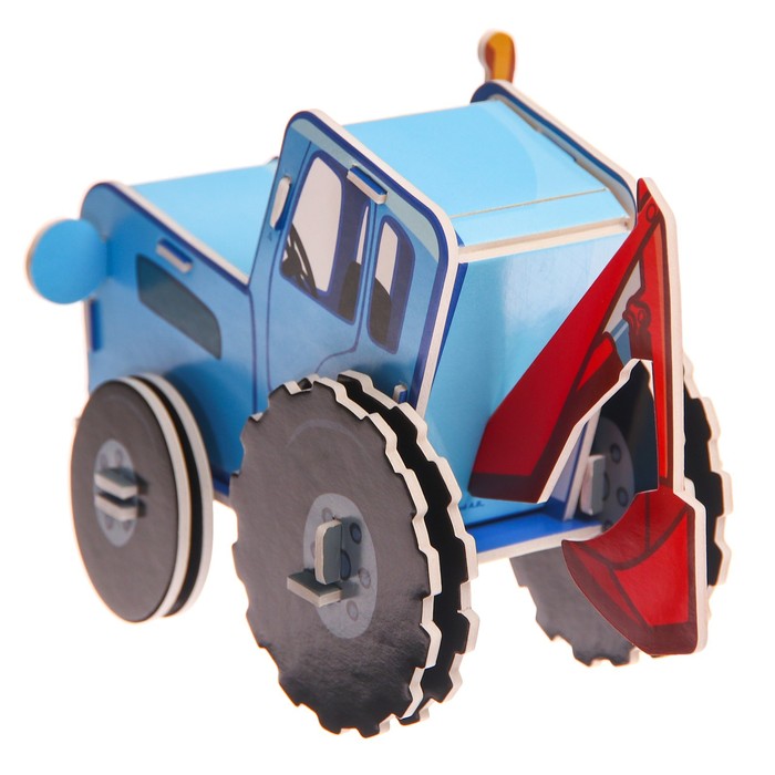 3D конструктор из пенокартона Синий трактор, 2 листа