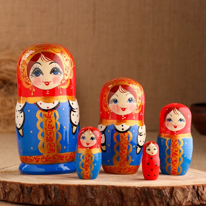 Матрешка "Русский сарафан", 18 см, 5 кукольная, ручная роспись
