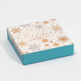 Коробка складная «Снежинки», 14 × 14 × 3.5 см Ош