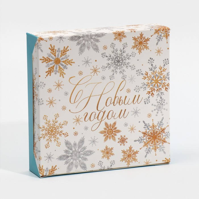 Коробка складная «Снежинки», 14 × 14 × 3.5 см
