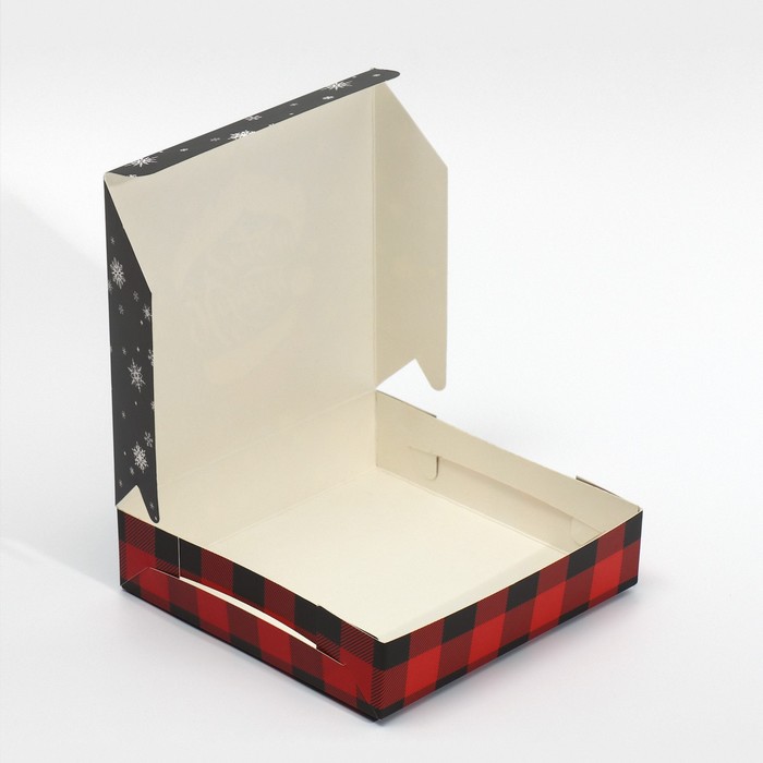 Коробка складная «Дед мороз», 14 × 14 × 3.5 см
