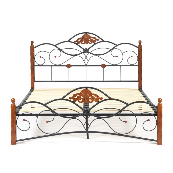

Кровать CANZONA Wood slat base, 140х200 см, Красный дуб/Чёрный