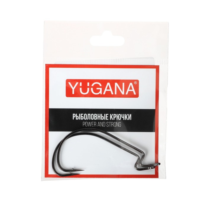 Крючки офсетные YUGANA Wide range worm, № 5/0, 2 шт. крючки офсетные yugana wide range worm big eye 4 4 шт