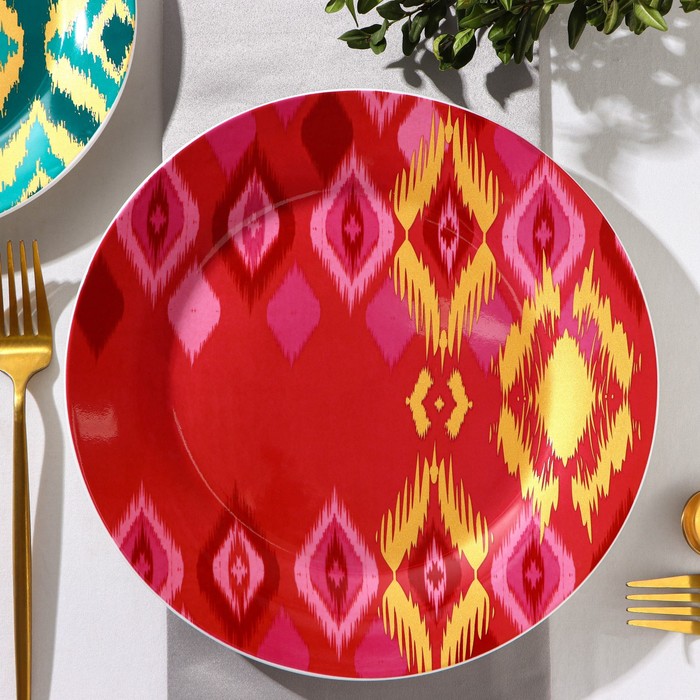 Тарелка фарфоровая обеденная Доляна Askım, d=25 см, цвет красный тарелка фарфоровая обеденная доляна звёздная ночь d 25 см