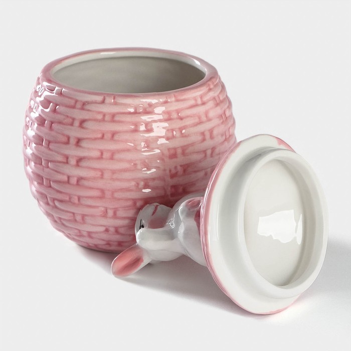 Сахарница Доляна «Зайка», 12×20 см, цвет розовый