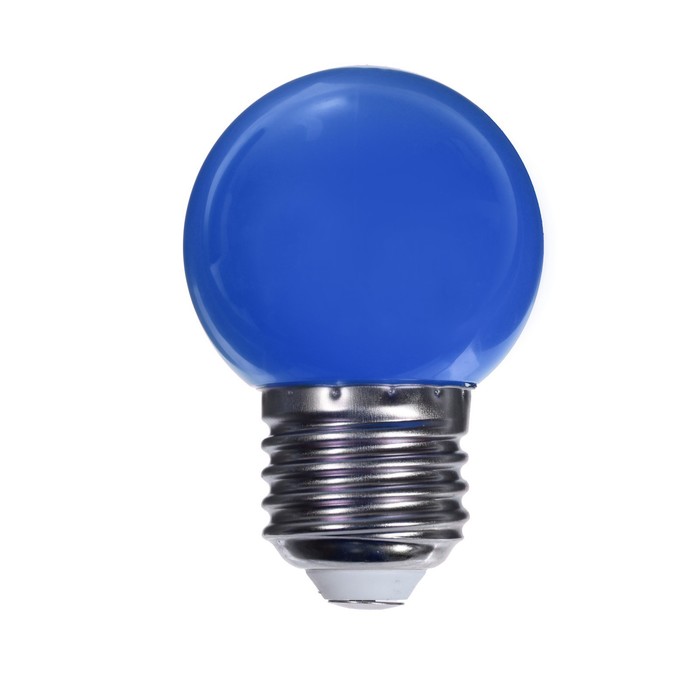 фото Лампа светодиодная luazon lighting, g45, е27, 1.5 вт, для белт-лайта, синяя, наб 20 шт
