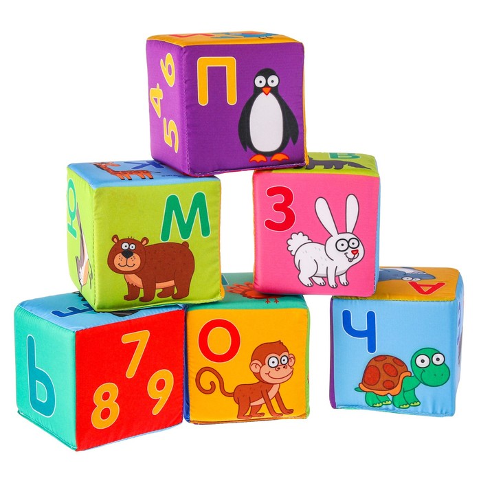 Игрушка мягконабивная «Синий трактор: Учим алфавит», кубики, 6 шт, 10 × 10 см игрушка мягконабивная кубики предметы 4шт 10 × 10 см
