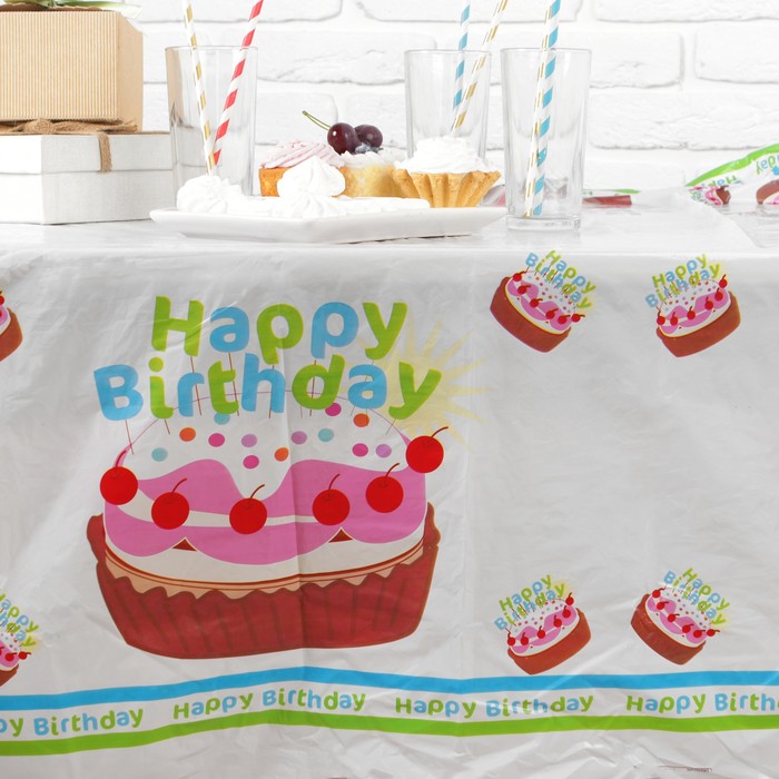 Скатерть "С Днём Рождения", 108х180 см