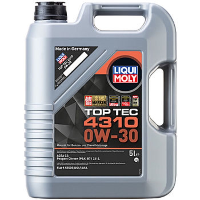 фото Масло моторное liqui moly top tec 4310 0w-30 c2, 5 л liquimoly