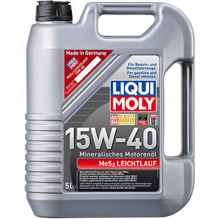 Масло моторное Liqui Moly MoS2 Leichtlauf 15W-40, 5 л liqui moly моторное масло liqui moly super leichtlauf 10w 40 1 л