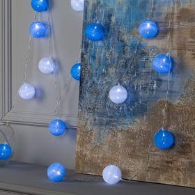 

Гирлянда «Нить» 5 м с насадками «Клубки морские», IP20, прозрачная нить, 20 LED, свечение белое, 220 В, УЦЕНКА