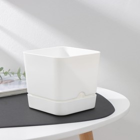

Горшок для цветов с поддоном «Квадро», 1,5 л, 13×13×12 см, цвет белый