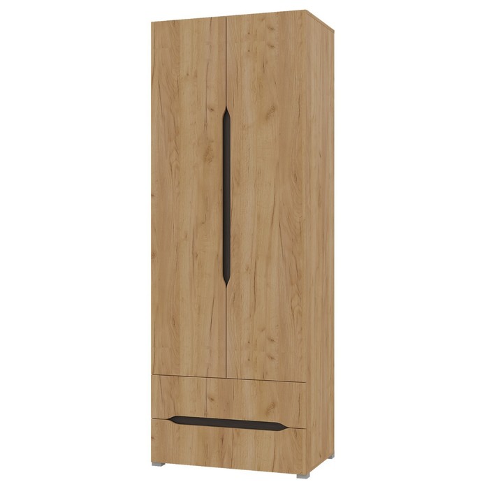 

Шкаф 2х ств Вега с ящиками, 800х2200х520, Крафт золотой/Венге