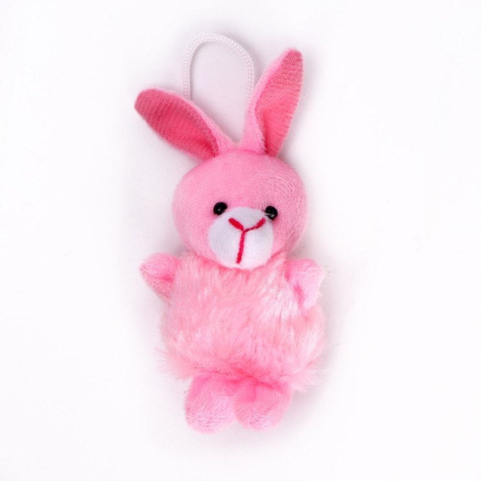Мягкая игрушка на подвеске Пушистый зайчик, цвета МИКС