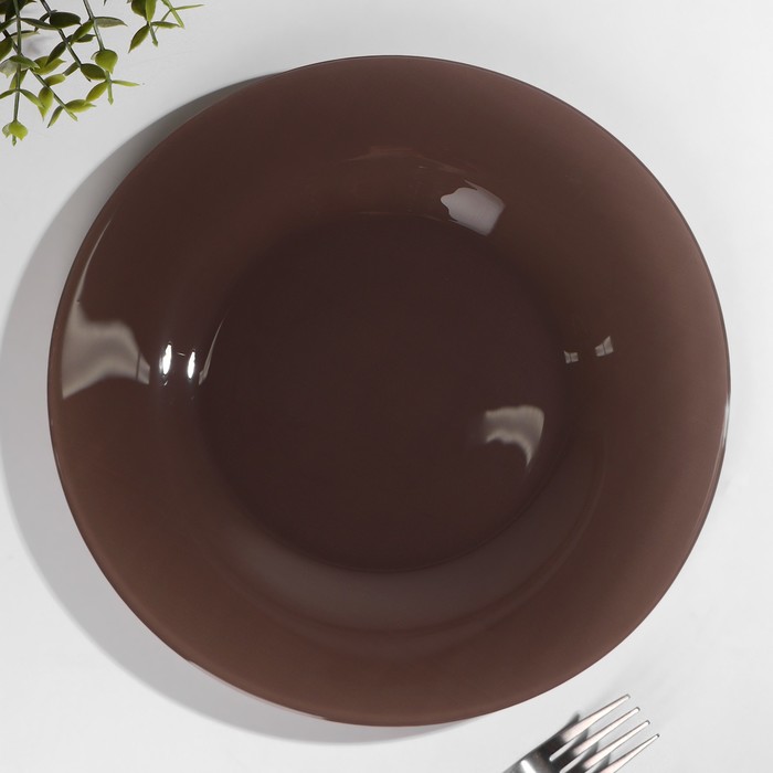 Тарелка стеклянная «Браун Сити», d=26 см, цвет коричневый салатник браун сити 500 мл d 16 см цвет коричневый