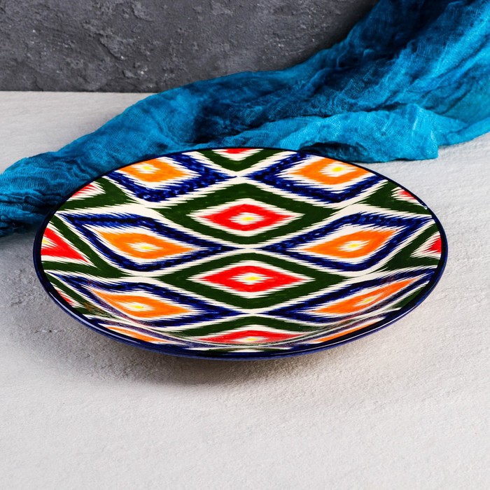 Тарелка Риштанская Керамика Атлас, плоская, 28 см тарелка плоская fissman purpur 28 см