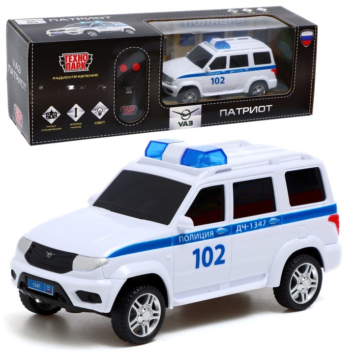 Машина радиоуправляемая «УАЗ Патриот. Полиция» 15,5 см, свет, белый PATRIOT технопарк машина радиоуправляемая уаз патриот полиция 15 5 см свет белый patriot