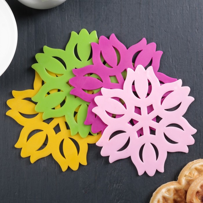 Подставка под горячее 11 см "Тюльпан", цвета МИКС