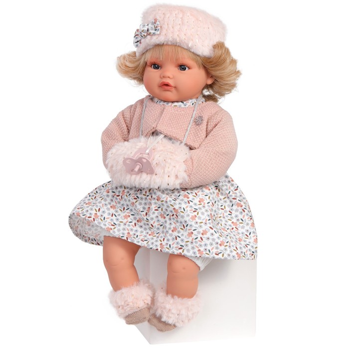 Кукла озвученная «Лорена», в бежевом, 42 см, плачущая, мягконабивная