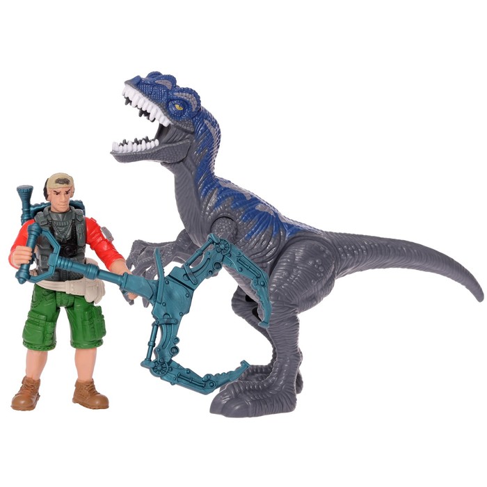фото Игровой набор, мегалозавр и охотник со снаряжением chap mei