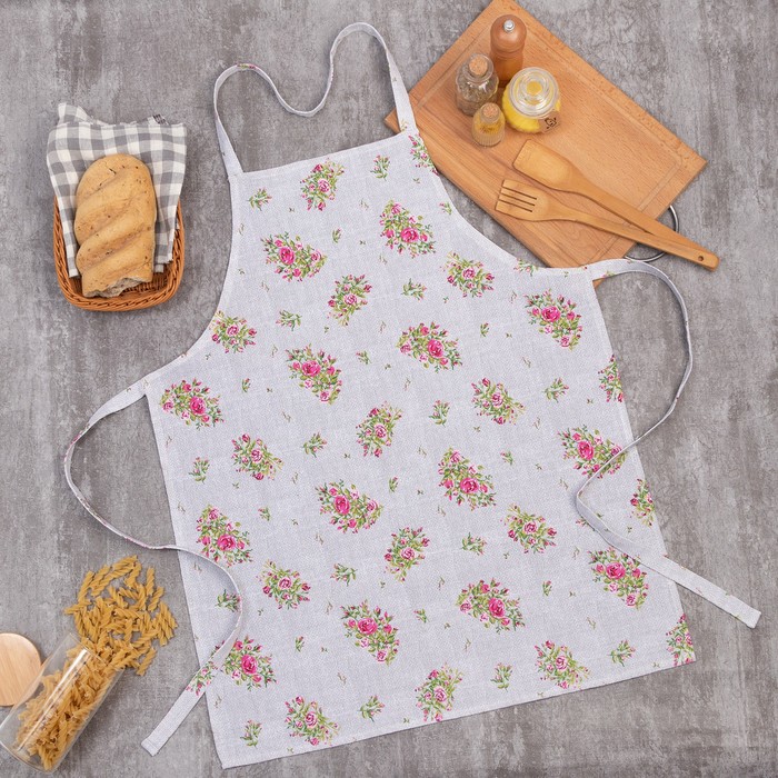 

Фартук Доляна Roses on linen 60х70 см, 100% хлопок, рогожка 164 г/м2