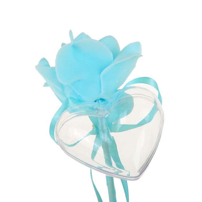 Сюрприз на палочке для букетов с сердечком цвет голубой