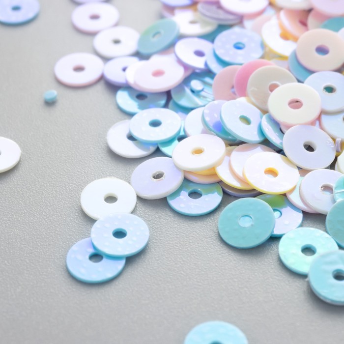 

Пайетки "Плоские.Перламутр. Зефир" набор 10 гр d-4 мм