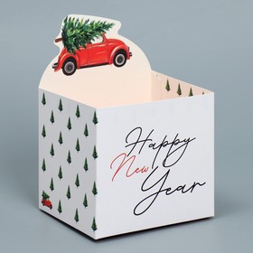 Коробка для мини-букетов «Happy New Year», 12 х 17 х 10 см Ош
